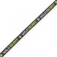BY31&reg; Ribbon tekst "Wild Heart" Dark Green-Light Pink-Yellow-Purple