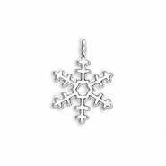 Metal charms snowflake Silver-White