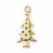 Metal charms Christmas tree Gold-Green