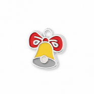 Metal charms Christmas bell Silver-Yellow-Red-Grey