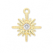 Brass TQ metal charms star Gold-Transparent
