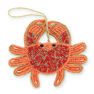 Trendy pendants crab Coral Orange-Red-Gold