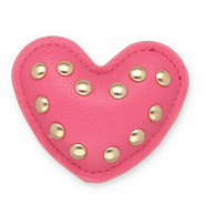 Statement charms with studs heart Dark Pink-Gold