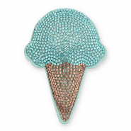 Statement charms with strass ice lolly Turquoise-Brown