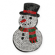 Statement charms with strass snowman Crystal-Black-Red-Green