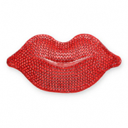 Statement charms with strass kiss Red