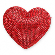 Statement charms with strass heart Red