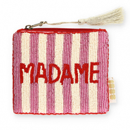 BY31&reg; Pouch "Madame" Red-Vanilla White-Mauve Pink-Gold