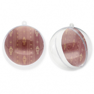 Transparent ornament ball Transparent-Port Red-Beige