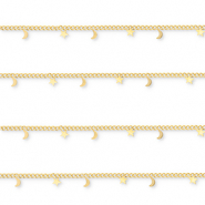 Stainless steel findings belcher chain with moon and star Gold