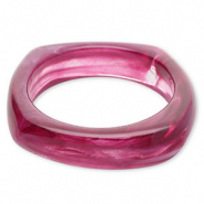 Bracelets bangle resin Aubergine Purple-White