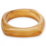 Bracelets bangle resin Camel Brown-White