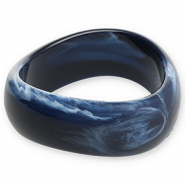 Bracelets bangle resin Dark Blue-White