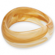 Bracelets bangle resin Camel Brown-White