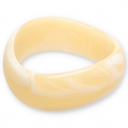 Bracelets bangle resin Vanilla Yellow-White