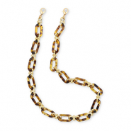 Trendy acrylic phone cord Golden Brown-Gold