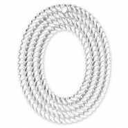 Stainless steel charms oval Silver