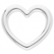 Stainless steel findings connector heart Silver