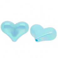 Acrylic beads heart Blue-AB Coating