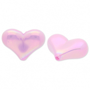 Acrylic beads heart Lilac Purple-AB Coating