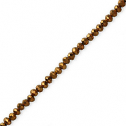 Top faceted beads 4x3mm disc Metallic Bronze