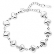Stainless steel bracelets hearts Silver