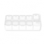 Jewellery storage box with 10 compartments Transparent