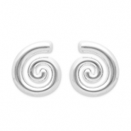 Stainless steel earrings / earpin spiral Silver