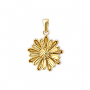 Stainless steel charms flower Gold