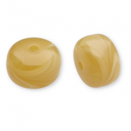 Acrylic beads disc Ochre Yellow-White