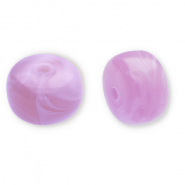 Acrylic beads disc Lilac-White