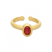 Stainless steel rings Gold-Red