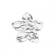 Stainless steel rings flower Silver