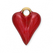 Stainless steel charms heart Gold-Red