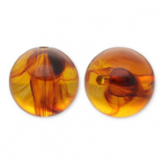 22 mm acrylic beads round Orange Brown