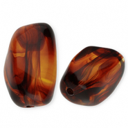 Acrylic beads rectangle Orange Brown