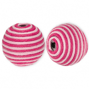 22 mm acrylic beads with waxed cord Light Pink-Pink