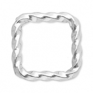 Stainless steel findings connector square Silver