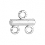 Stainless steel findings charms with 2 loops Silver