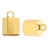 Stainless steel findings end cap &Oslash;10mm with loop Gold
