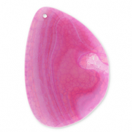 Natural stone charms Agate oval Multicolour Pink-Purple