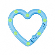 Colourful jewellery findings key chain heart Light Blue-Green