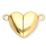 Stainless steel findings magnetic clasp heart Gold