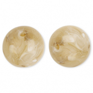 20 mm acrylic beads round Beige Brown-Marble