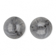 16 mm acrylic beads round Grey-Marble