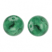 16 mm acrylic beads round Dark Green-Marble