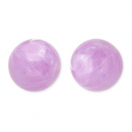 16 mm acrylic beads round Lavender Purple-Marble