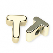 Acrylic letter beads letter T Gold