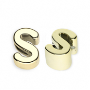Acrylic letter beads letter S Gold