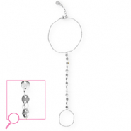 Stainless steel hand chain coins Silver